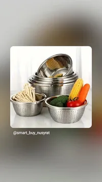 مصافي المطبخ الفولاذية - مجموعة 3 قطع