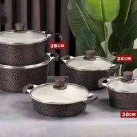 طقم أواني طبخ جرانيت 4 قطع