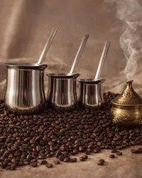مجموعة أباريق القهوة التركية - ستانلس ستيل