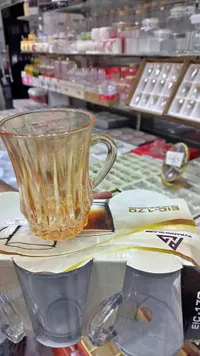طقم أكواب زجاجية ملونة - بيراميد جلاس (Pyramid Glass) - سوق غزة