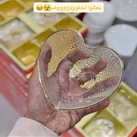 طبق تقديم زجاجي على شكل قلب