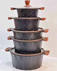 طقم طناجر جرانيت فاخر بتصميم عصري