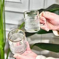كوب زجاجي بتصميم خشبي (Glass Cup)