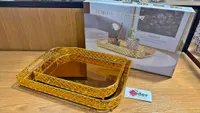 صينية تقديم فواكه مجففة معدنية ذهبية (Seder)