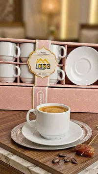 طقم أكواب وصحون قهوة - LAHC