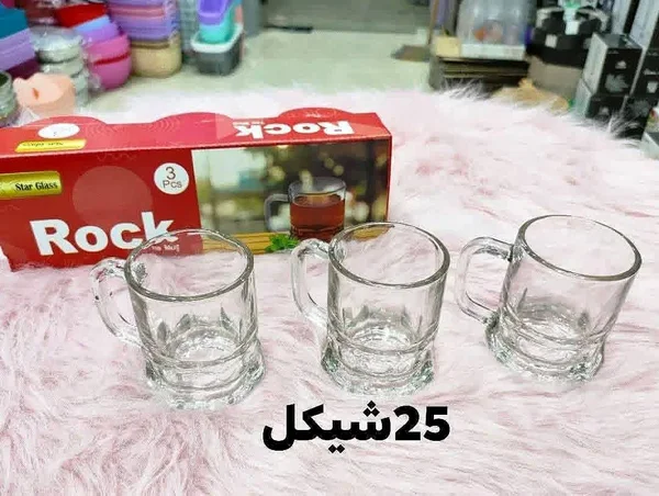 طقم أكواب زجاجية روك - ستار غلاس (Star Glass) - أدوات منزلية - سوق غزة