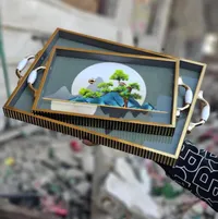 صينية ضيافة خشبية مع مقابض