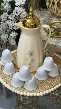 طقم تيرمس وفناجين سيراميك فاخر