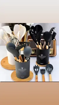 طقم مغارف سيليكون - Kitchen Set