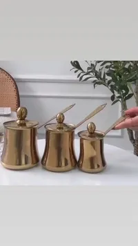 طقم غلايات ذهبي فاخر - 3 قطع