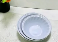 طقم صحون تقديم ميلامين أبيض