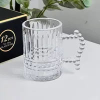 طقم أكواب شاي زجاجية بتصميم عصري - 12 قطعة