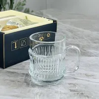 طقم أكواب زجاجية مضلعة