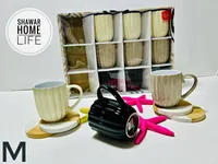 طقم أكواب قهوة سيراميك - شاور هوم لايف (Shawar Home Life)