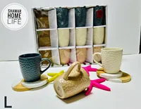 طقم أكواب سيراميك مزخرفة - شاور هوم لايف (Shawar Home Life)