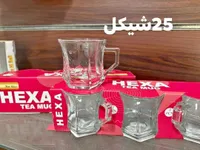طقم أكواب شاي زجاجية سداسية - هيكسا (Hexa) - سوق غزة