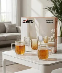 طقم أكواب شاي زجاجية - زيرو (Zero)