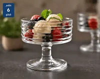 أكواب آيس كريم زجاجية (طقم 6 قطع)