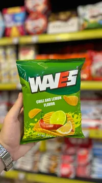 شيبس بطاطس مقلية بنكهة الشطة والليمون - ويفز (Waves)