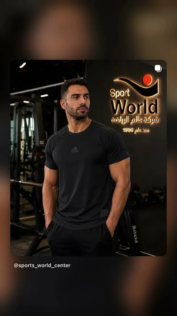 تيشيرت رياضي أسود - أديداس (Adidas) - لياقة ورياضة - سوق غزة