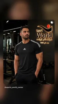 تيشيرت رياضي أسود - أديداس (Adidas) - سوق غزة
