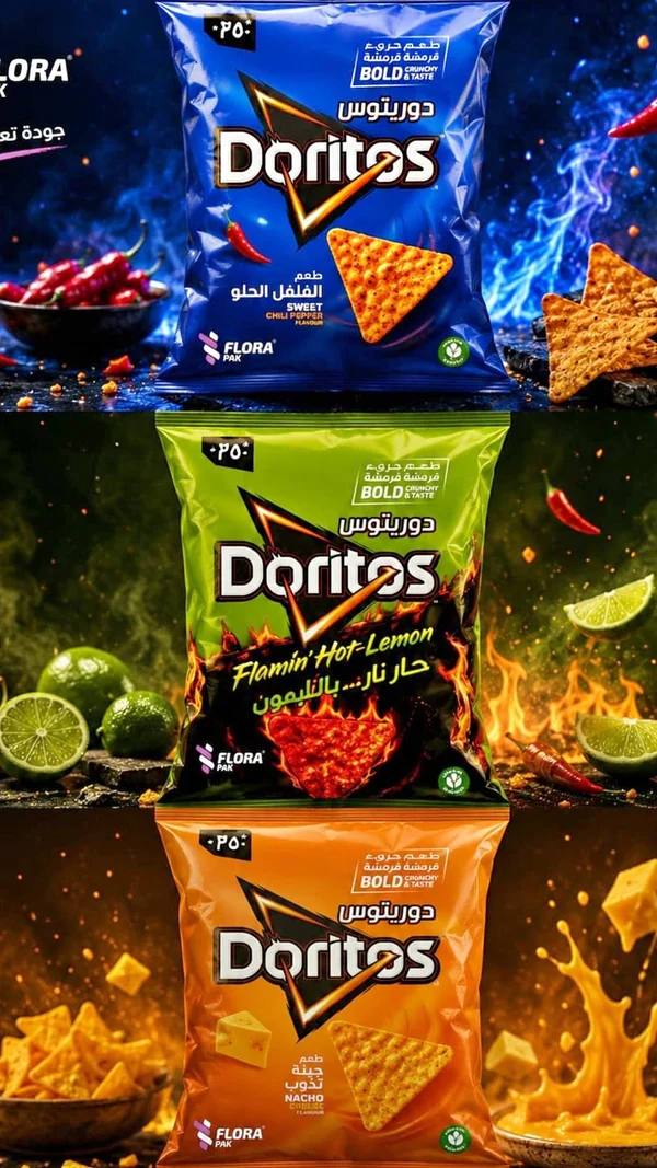 رقائق ذرة دوريتوس - فلورا باك (Doritos) - مواد غذائية وبقالة - سوق غزة