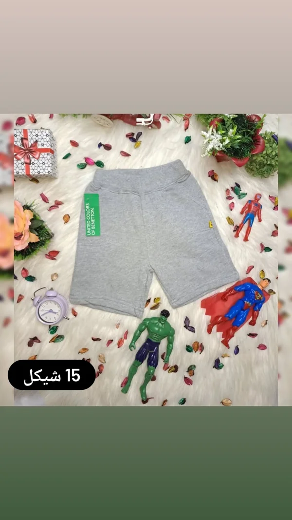 شورت أطفال رمادي - يونايتد كولرز أوف بينيتون (United Colors of Benetton) - ملابس أطفال - سوق غزة