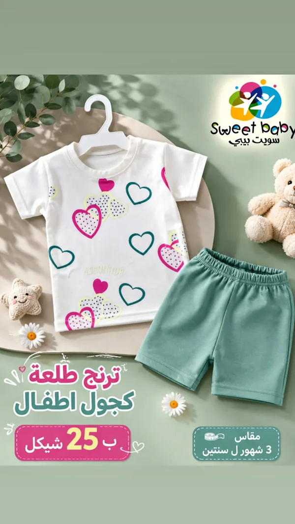 طقم ترنج كاجوال للأطفال - سويت بيبي (Sweet Baby) - ملابس أطفال - سوق غزة