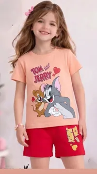 طقم ملابس أطفال صيفي بتصميم توم وجيري (Tom and Jerry)