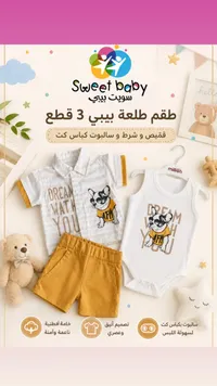 طقم طلعة للأطفال 3 قطع - سويت بيبي (Sweet Baby)