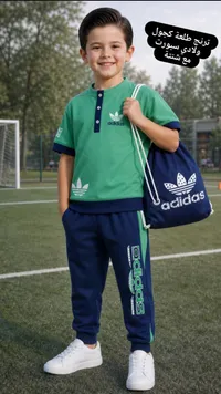 طقم ترنج ولادي سبورت مع شنطة - أديداس (Adidas)