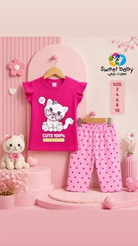 طقم ملابس صيفي بناتي - سويت بيبي (Sweet Baby)