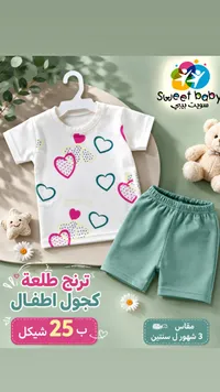 طقم ترنج كاجوال للأطفال - سويت بيبي (Sweet Baby) - سوق غزة