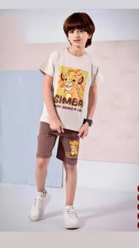 طقم صيفي للأطفال بطبعة سيمبا (Simba)