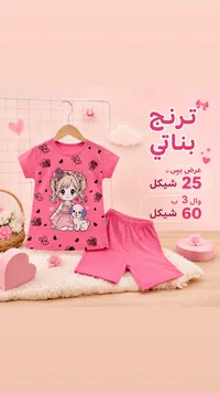ترنج بناتي صيفي بطبعة كرتونية - سوق غزة