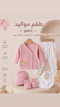 طقم مواليد 5 قطع