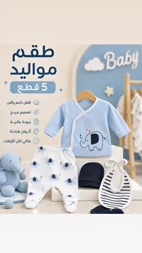 طقم مواليد 5 قطع