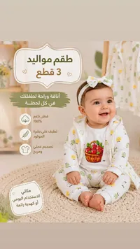 طقم مواليد 3 قطع