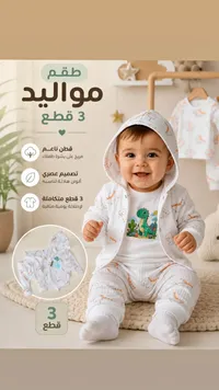 طقم مواليد 3 قطع