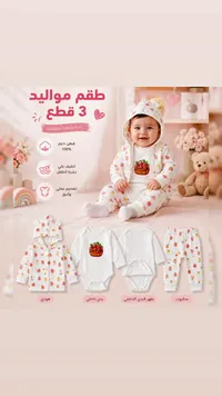 طقم مواليد 3 قطع