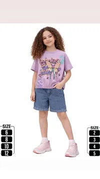 تيشيرت بناتي بطبعة فراشة (Girl's T-shirt)