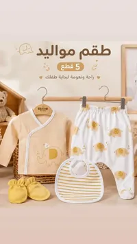 طقم ملابس مواليد 5 قطع - نو آند لونا (Noa&Luna)