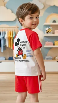 طقم ملابس أطفال بطبعة ميكي ماوس (Disney)