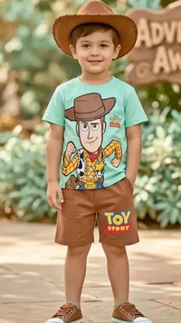 طقم شورت وتيشيرت بطبعة وودي - توي ستوري (Toy Story)