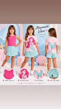 طقم ملابس أميرات البحر 3 قطع (Mermaid Vibes)