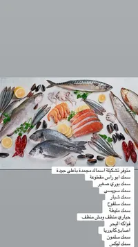 تشكيلة أسماك ومأكولات بحرية متنوعة