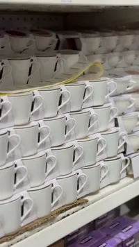 طقم أكواب قهوة سيراميك أبيض