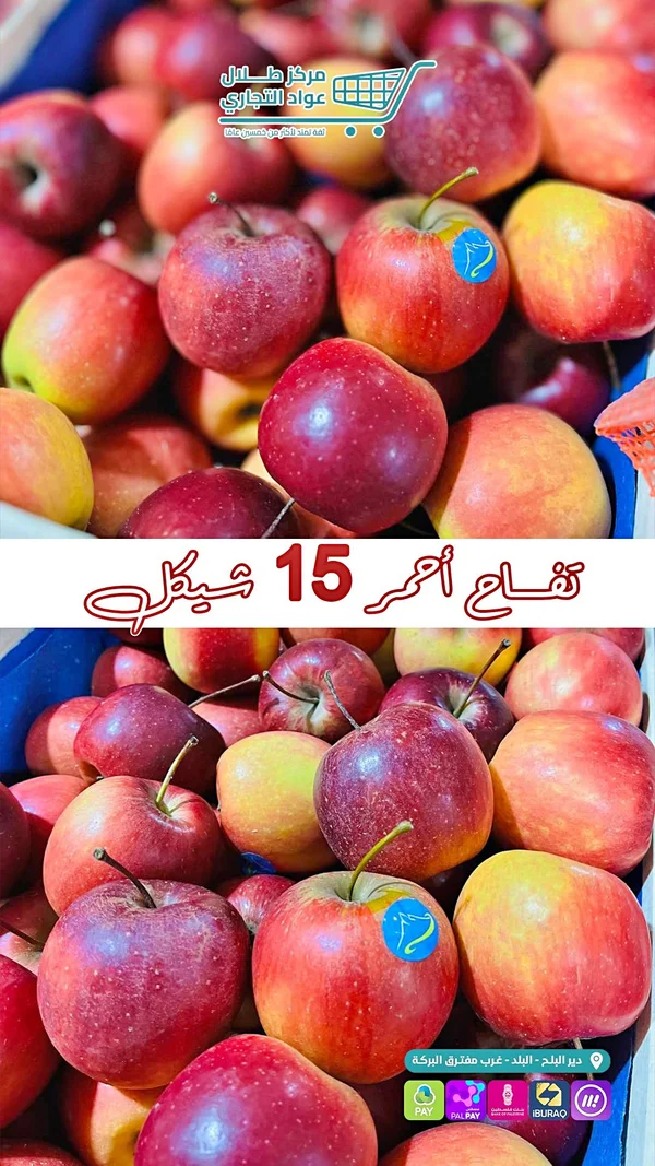 تفاح أحمر طازج - مواد غذائية وبقالة - سوق غزة