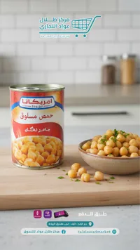 حمص مسلوق جاهز للأكل - أمريكانا