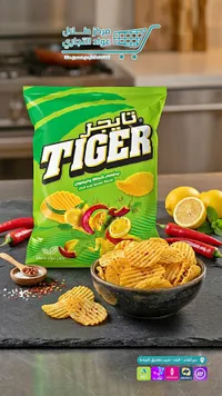 شيبس بطاطس مقرمش بطعم الشطة والليمون - تايجر (Tiger)